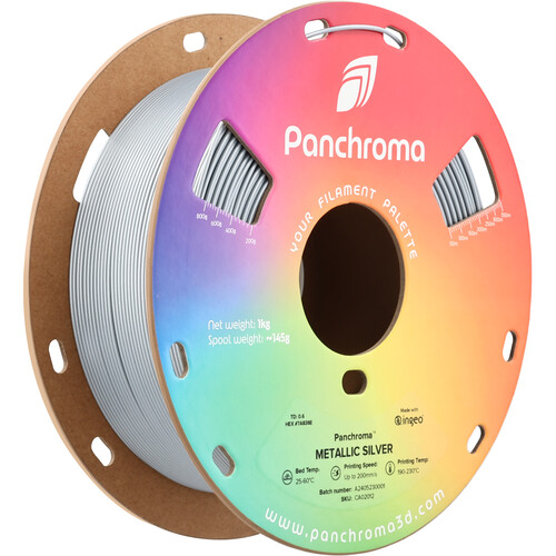 Polymaker Panchroma Metallic PLA Filament (1kg Metallic Silver)
