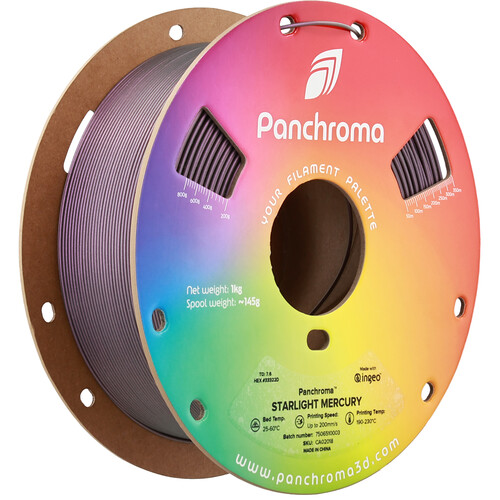 Polymaker Panchroma Starlight PLA Filament (1kg Mercury Silver)