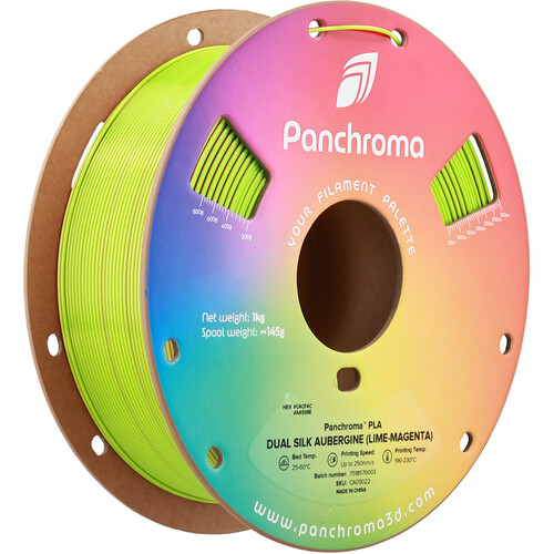 Polymaker Panchroma Dual Silk PLA Filament (1kg Lime & Magenta Aubergine)
