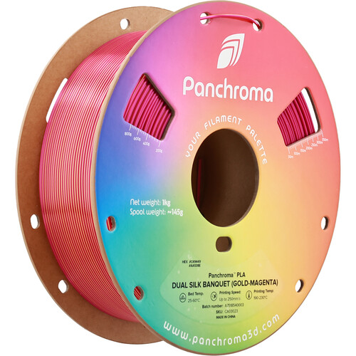 Polymaker Panchroma Dual Silk PLA Filament (1kg Gold & Magenta Banquet)