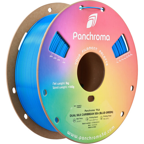 Polymaker Panchroma Dual Silk PLA Filament (1kg Blue & Green Caribbean)
