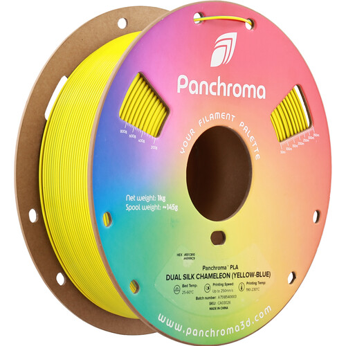 Polymaker Panchroma Dual Silk PLA Filament (1kg Yellow & Blue Chameleon)