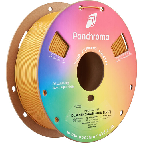 Polymaker Panchroma Dual Silk PLA Filament (1kg Gold & Silver Crown)