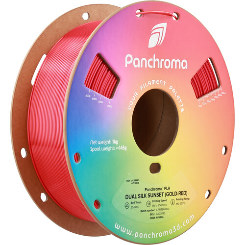 Polymaker Panchroma Dual Silk PLA Filament (1kg Gold & Red Sunset)
