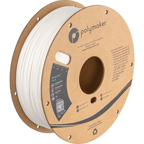 Polymaker 1.75mm PolyLite PLA Filament (3kg White)