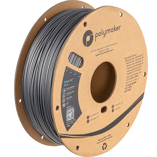 Polymaker 1.75mm PolyLite PLA Filament (1kg Steel Gray)