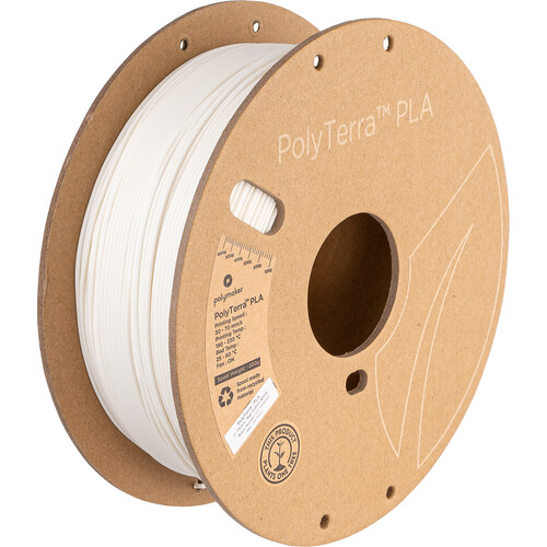 Polymaker 1.75mm PolyTerra PLA Filament (3kg Cotton White)
