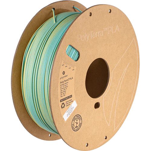 Polymaker 1.75mm PolyTerra Dual PLA Filament (1kg Chameleon (Teal / Yellow))