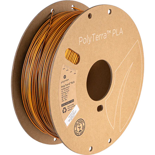 Polymaker 1.75mm PolyTerra Dual PLA Filament (1kg Shadow Orange (Orange / Black))