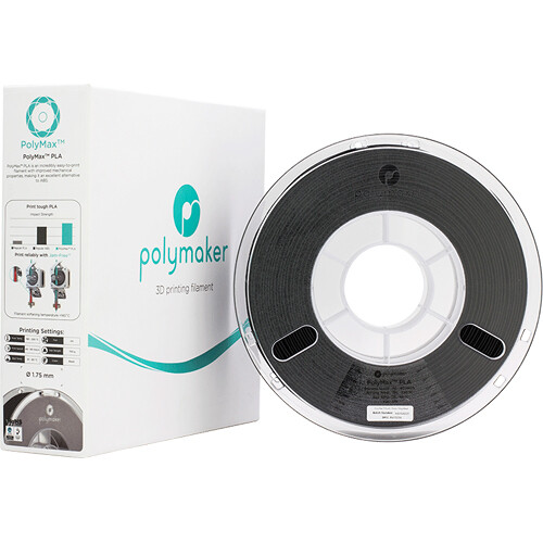 Polymaker 1.75mm PolyMax PLA Filament (750g Black)