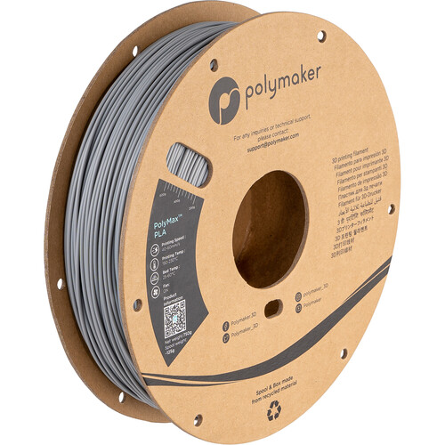 Polymaker 1.75mm PolyMax PLA Filament (750g Gray)