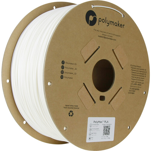 Polymaker 1.75mm PolyMax PLA Filament (3kg White)
