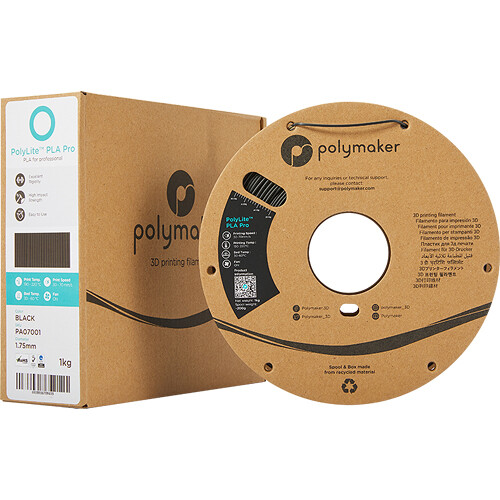 Polymaker 1.75mm PolyLite PLA Pro Filament (1kg Black)