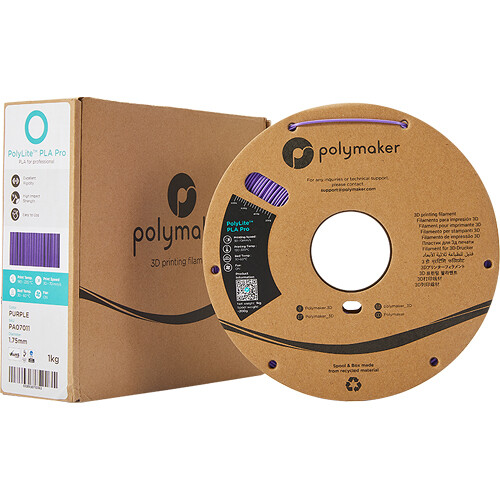 Polymaker 1.75mm PolyLite PLA Pro Filament (1kg Purple)
