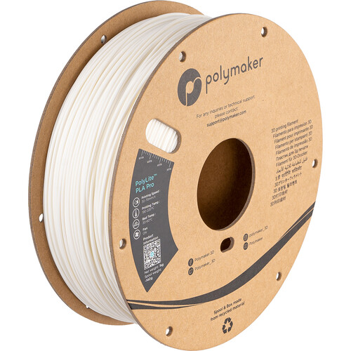 Polymaker 2.85mm PolyLite PLA Pro Filament (1kg White)