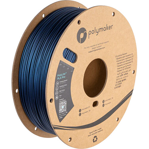 Polymaker 1.75mm PolyLite PLA Pro Filament (1kg Metallic Blue)