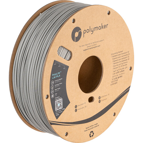 Polymaker 1.75mm PolyLite LW-PLA Filament (500g Gray)