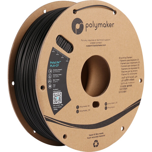 Polymaker 1.75mm PolyLite PLA-CF Filament (1 kg Black)