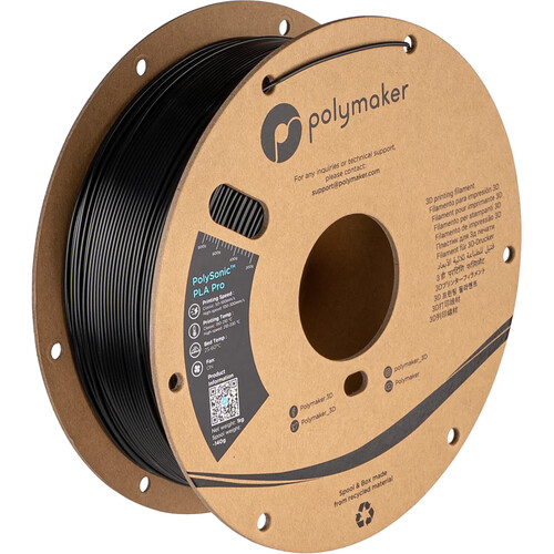 Polymaker PolySonic PLA Pro 1.75mm Filament (1kg Black)