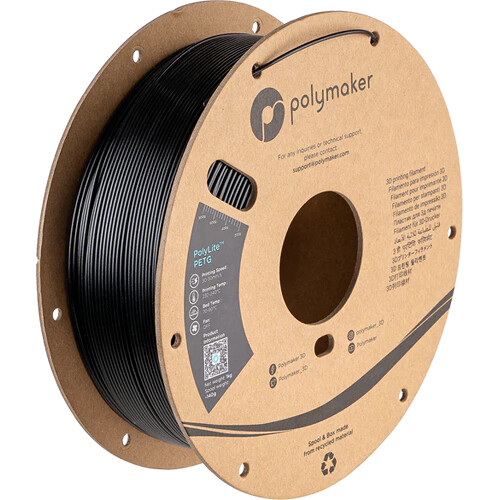 Polymaker 1.75mm PolyLite PETG Filament(1kg Black)