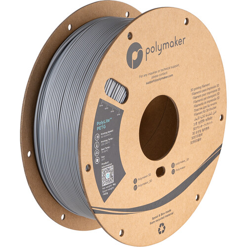 Polymaker 1.75mm PolyLite PETG Filament(1kg Gray)