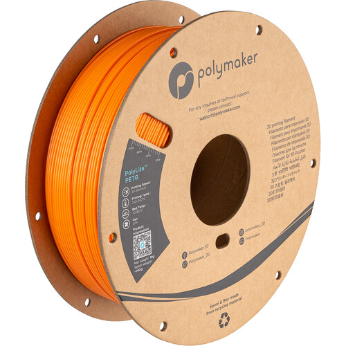 Polymaker 1.75mm PolyLite PETG Filament(1kg Orange)