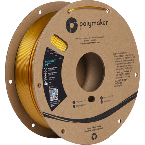 Polymaker 1.75mm PolyLite PETG Filament(1kg Gold)