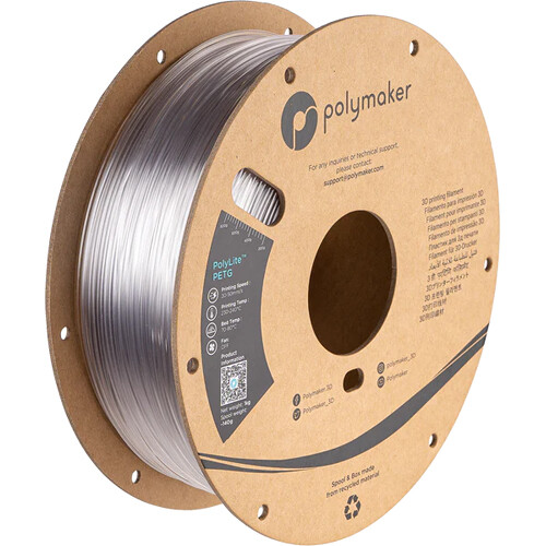 Polymaker 2.85mm PolyLite PETG Filament(1kg Transparent)