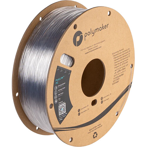 Polymaker 1.75mm PolyLite PC Filament (1kg Transparent)