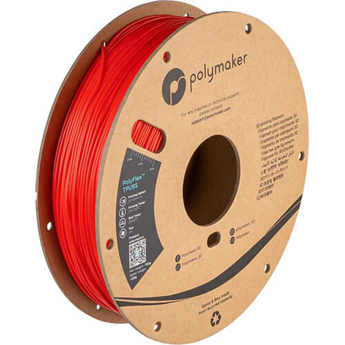 Polymaker 1.75mm PolyFlex TPU95 Filament (750g Red)