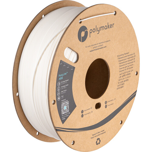 Polymaker 1.75mm PolyLite ABS Filament (1kg White)