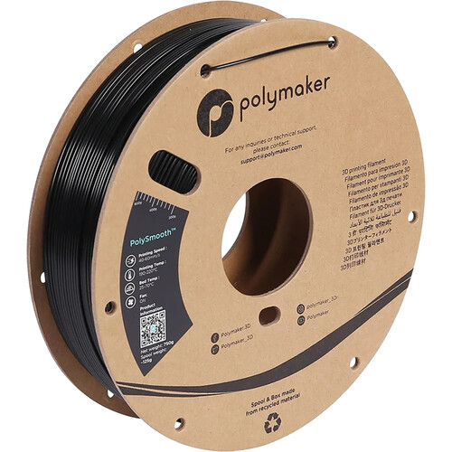 Polymaker 1.75mm PolySmooth Filament (750g Black)