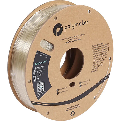 Polymaker 2.85mm PolySmooth Filament (750g Clear)