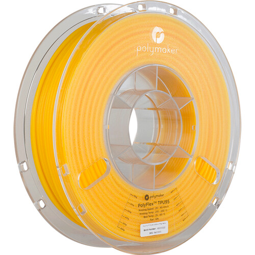 Polymaker PolyFlex TPU95 3D Printing Filament 1.65 lb (2.85mm Diameter Yellow)