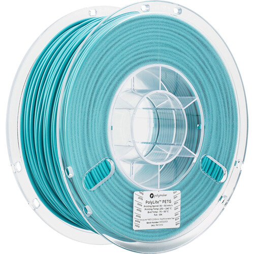 Polymaker PolyLite PETG 3D Printing Filament 2.2 lb (2.85mm Diameter Polymaker Teal)