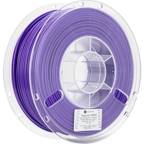 Polymaker PolyLite PETG 3D Printing Filament 2.2 lb (2.85mm Diameter Purple)