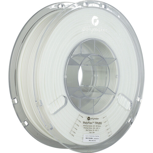 Polymaker PolyFlex TPU95-HF 3D Printing Filament 2.2 lb (2.85mm Diameter White)