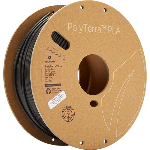 Polymaker 2.85mm PolyTerra PLA Filament (1kg Charcoal Black)