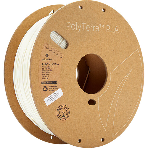 Polymaker 1.75mm PolyTerra PLA Filament (1kg Cotton White)