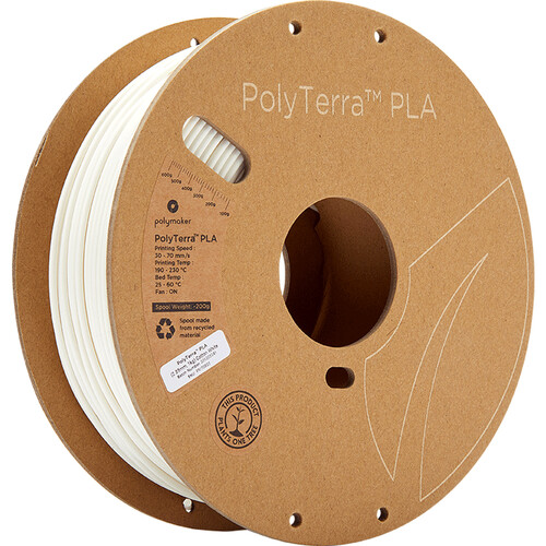 Polymaker 2.85mm PolyTerra PLA Filament (1kg Cotton White)