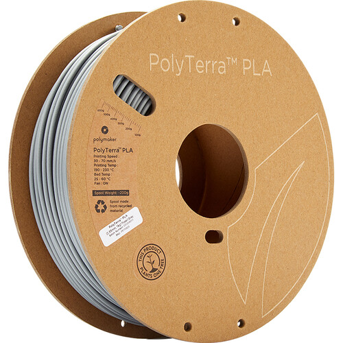 Polymaker 2.85mm PolyTerra PLA Filament (1kg Fossil Gray)