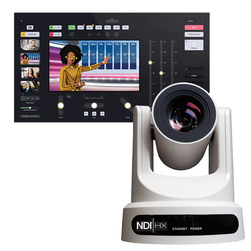 Polymotion Chat Pro Software and PTZOptics 30X-NDI PTZ Camera Bundle (White)