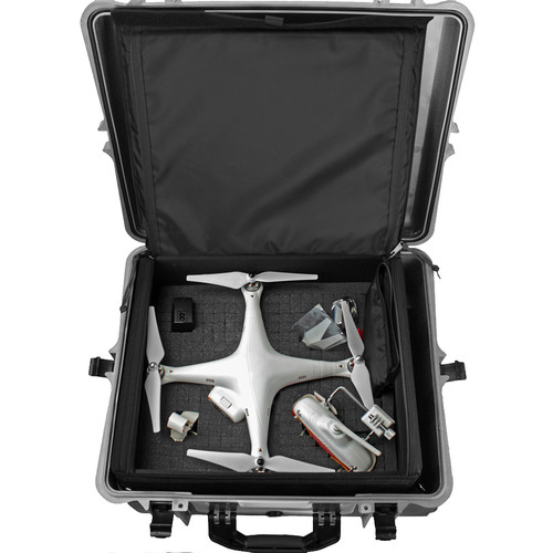PortaBrace Wheeled Hard Case & Backpack System for Drone or Camera (Silver Black)