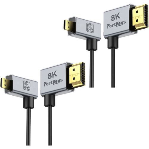PORTKEYS 2.5mm Ultrathin HDMI Type A to Micro D Cable (2-Pack&nbsp1 and 3.2')