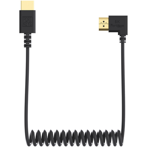 PORTKEYS Twisted Pair PureCopper CoreSlim Coiled HDMl Cable (3.2')