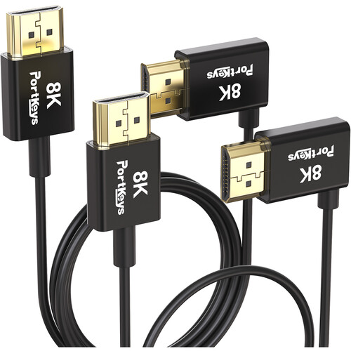 PORTKEYS Ultrathin 10-Core Coaxial HDMl Cable (2-Pack&nbsp1 and 3.2')