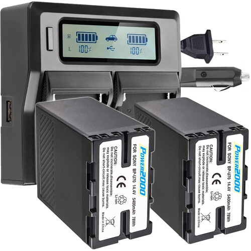 Power2000 ACD802 78Wh Batteries (2-Pack) and Dual-Bay Charger