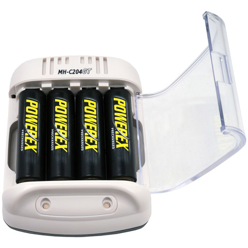 Powerex Smart Charger with Rechargeable AA NiMH MHC204GT8AAP