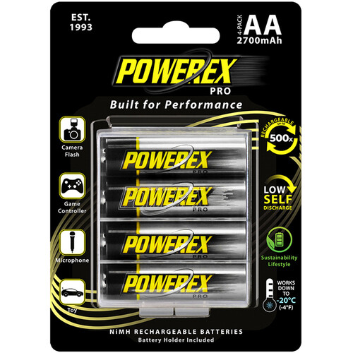 Powerex PRO AA Rechargeable NiMH Batteries (2700mAh 4-Pack)