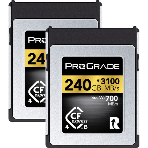 ProGrade Digital 240GB CFexpress 4.0 Type B Gold Memory Card (2-Pack)
